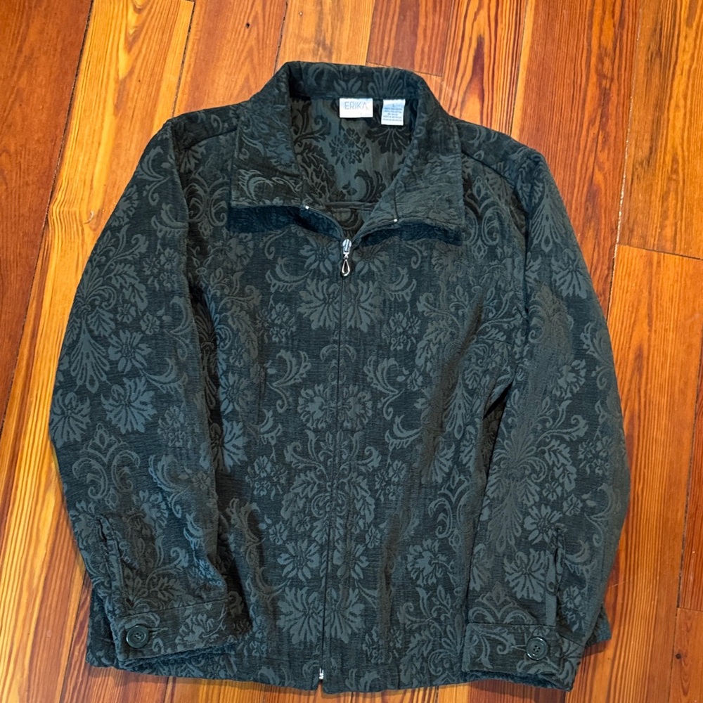 Vintage ERIKA Rococo Baroque Floral Zip up jacket